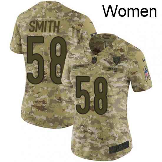 Womens Nike Chicago Bears 58 Roquan Smith Limited Camo 2018 Salute to Service NFL Jersey